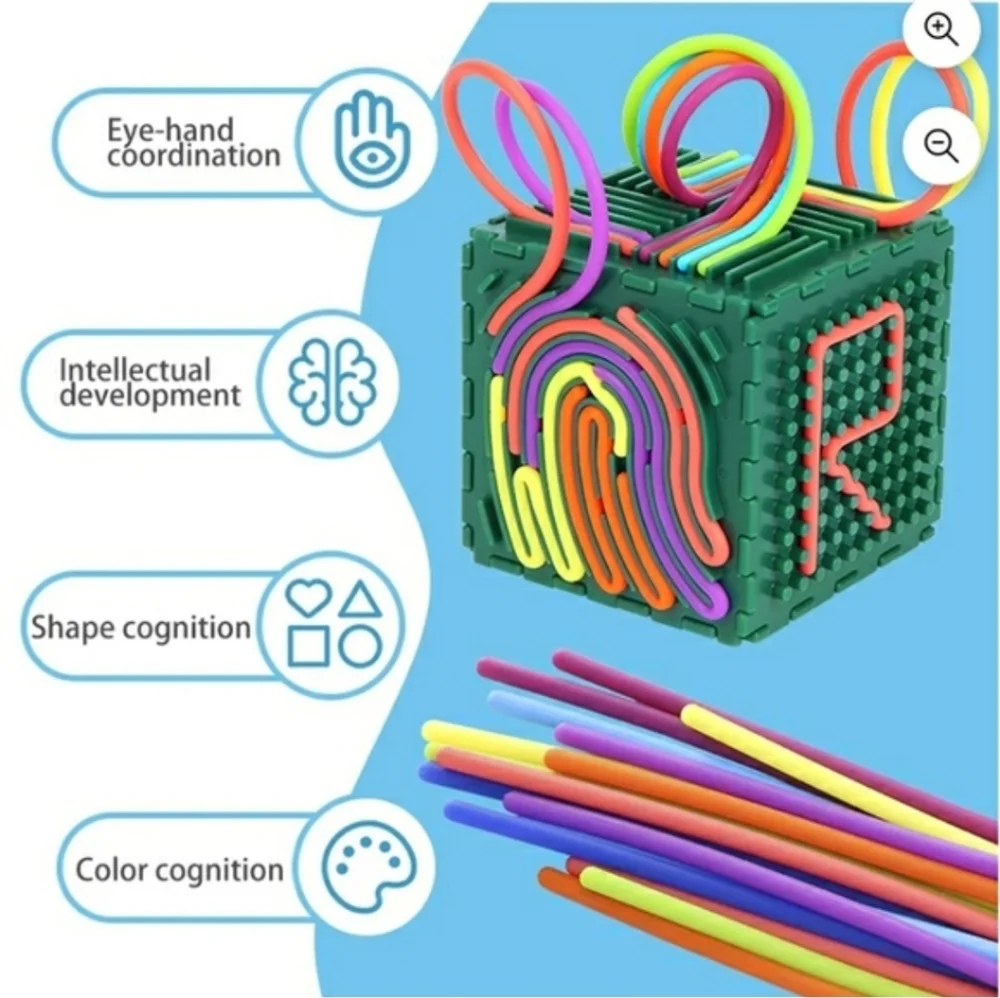 GUNTAIL Sensory Activity Cube Toy Set of 6, Multicolor, 36m+